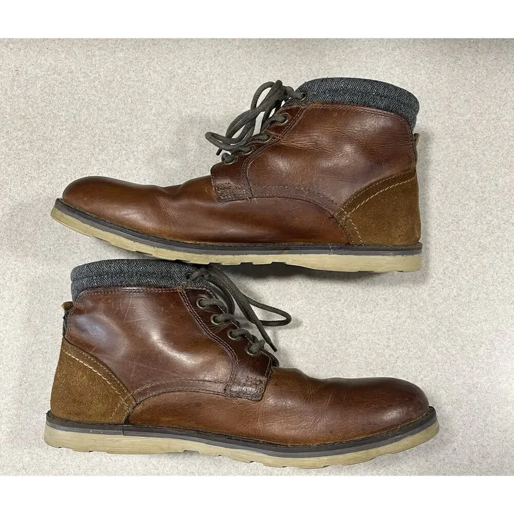 Crevo Geoff Chestnut Brown Leather Lace Up Ankle Boots Men’s Size 10 -Outdoors